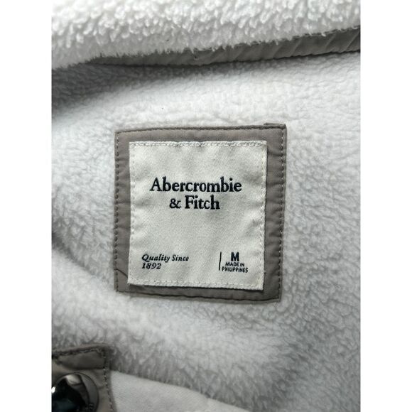 Abercrombie & Fitch Asymmetrical Snap-Up‎ Fleece, Ivory/Beige, Size Medium - Picture 5 of 9